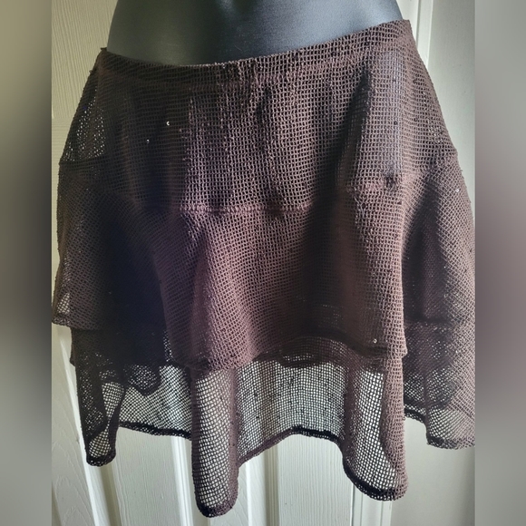 Pacific Cove women's swim coverup brown mesh sequins size M - Picture 3 of 11